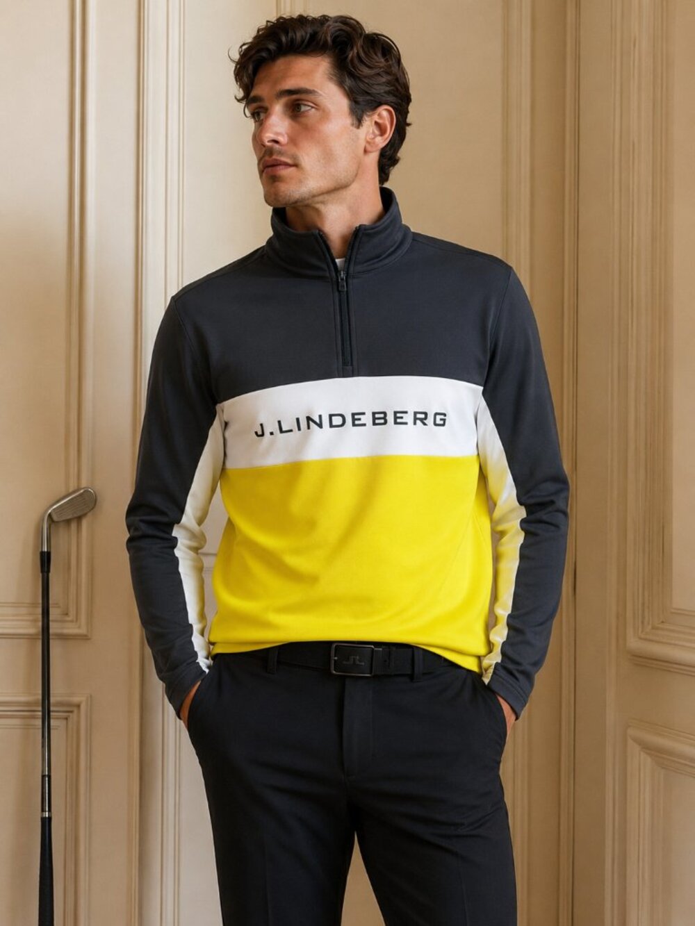 J.Lindeberg Men's Quarter-Zip Golf Pullover – Size Medium